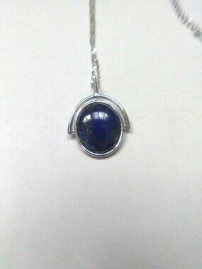 Lapis Silver Pendant w/ Chain